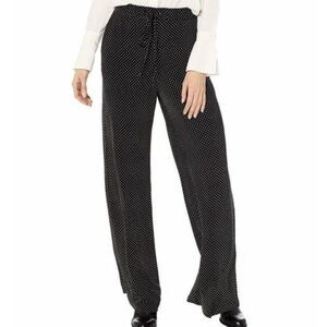 NWOT Nanette Lepore Women Large Black/White Polka Dot‎ Elastic Waist Pants Large
